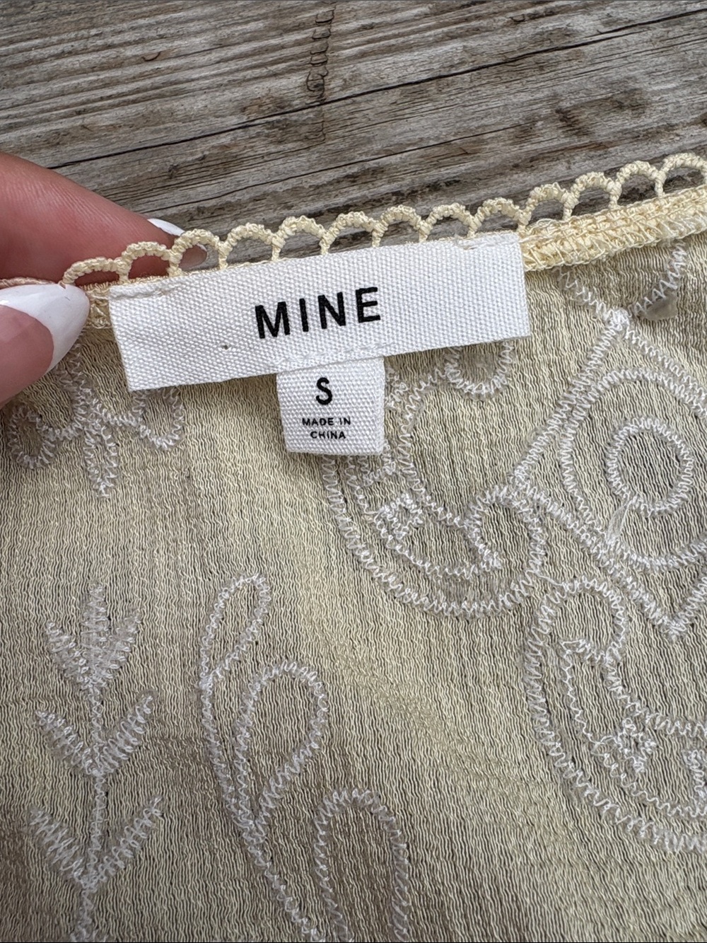 Mine Pale Yellow Eyelet Tie-Front Blouse - Picture 2 of 5